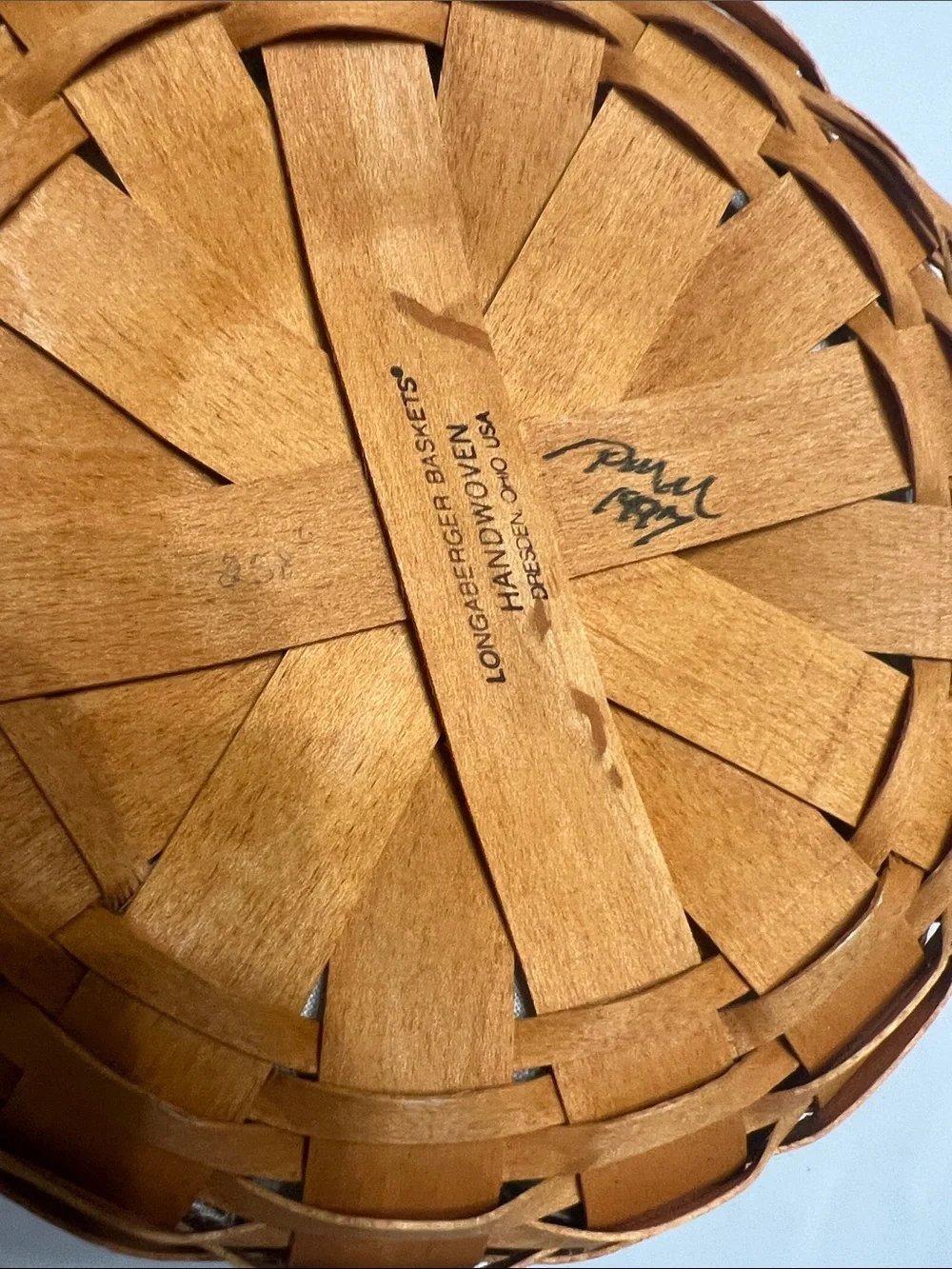 Longaberger Natural Brown Handwoven Basket